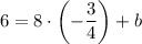 6 = 8 \cdot \left(-\dfrac{3}{4} \right) + b