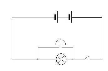 Задание 1. Нарисуйте схему соединения батарейки, лампочки, звонка и двух ключей, при которой лампочк