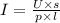 I = \frac{U \times s}{p \times l}