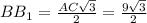 BB_1=\frac{AC\sqrt{3}}{2}=\frac{9\sqrt{3}}{2}