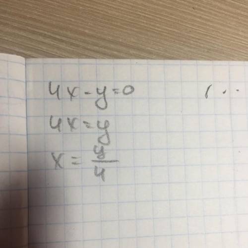 Нужно выразить от сюда x 4x-y=0