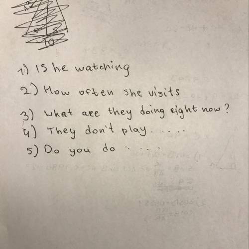 Make sentences using Present Simple or Present Continuous 10)(he/watch)the news now? 11)(she/visit)o