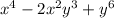 x {}^{4} - 2x {}^{2} y {}^{3} + y {}^{6}