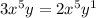 3x^5y=2x^5y^1