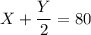 \displaystyle X+\frac{Y}{2} = 80