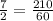 \frac{7}{2} = \frac{210}{60}