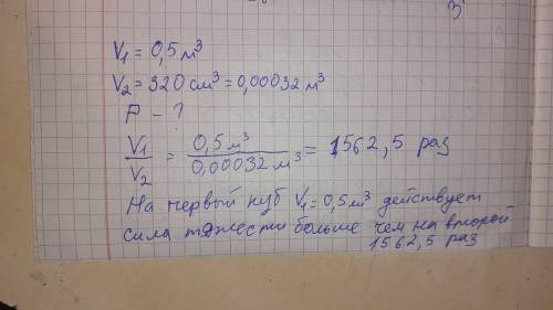 Два куба изготовлены из одного материала. Объём первого куба — 0,5 куб.м, а объём второго куба — 320
