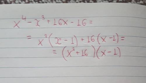 Розкладіть на множники вираз x^4-x^3+16x-16