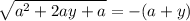 \sqrt{a^2+2ay+a}=-(a+y)