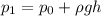 p_{1}=p_{0}+\rho gh