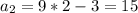 a_2=9*2-3=15