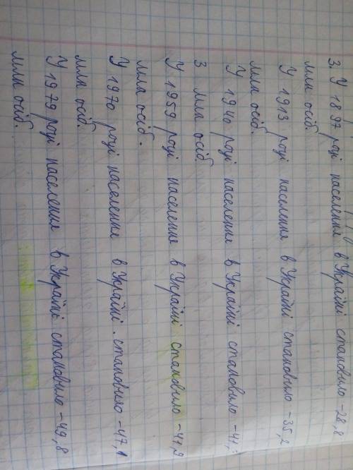 Користуючись малюнком 190 проаналізуйте зміну кількості населення в Україні впродовж останніх 100 ро