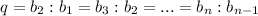 q=b_2:b_1=b_3:b_2=...=b_n:b_{n-1}