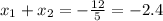 x_1+x_2=-\frac{12}{5}=-2.4