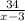 \frac{34}{x-3}