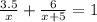 \frac{3.5}{x}+\frac{6}{x+5}=1