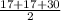 \frac{17+17+30}{2}