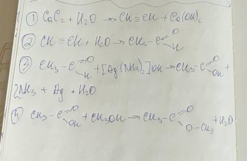 Составить уравнения химических реакций к цепочке превращений, указав условия их проведения: CaC2 →