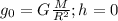 g_0 = G\frac{M}{R^2} ; h = 0