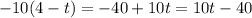 -10(4-t)=-40+10t=10t-40