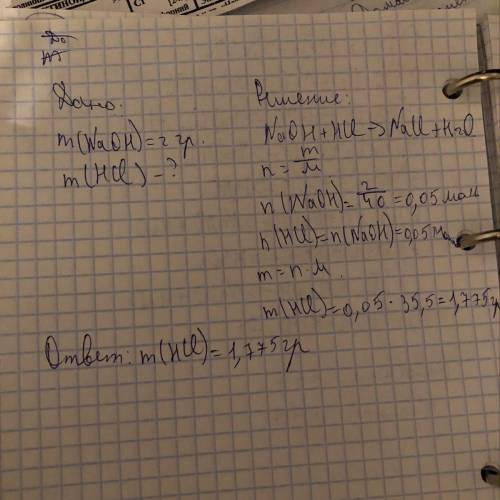 M(NaOH)=2гр.,m(HCI)=?