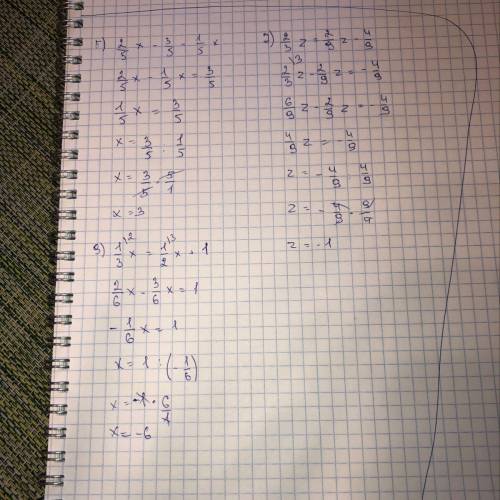 Решите уровнения. 1) - 2х +16=5х-19 2) 25- 3b=9-5b 3) 3+ 11y=203+y 4) 21x-5=x+2 5) 2/5x-3/5=1/5x 6)