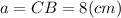 a = CB = 8 (cm)