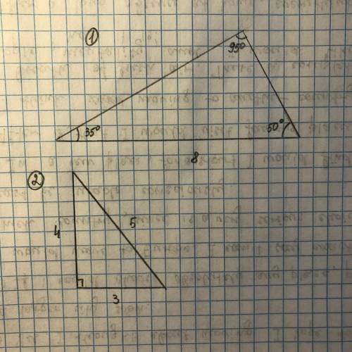 Построить треугольники: 1) по стороне 8 см и двум прилежащим углам 35 и 50 град. 2) по трём сторона