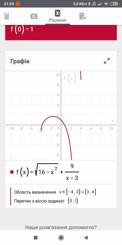 Найти область определение функции, заданной формулой:f(x)=√16-x²+ 9/x-3