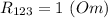 R_{123}=1\ (Om)