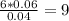 \frac{6*0.06}{0.04}= 9