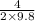 \frac{4}{2 \times 9.8}