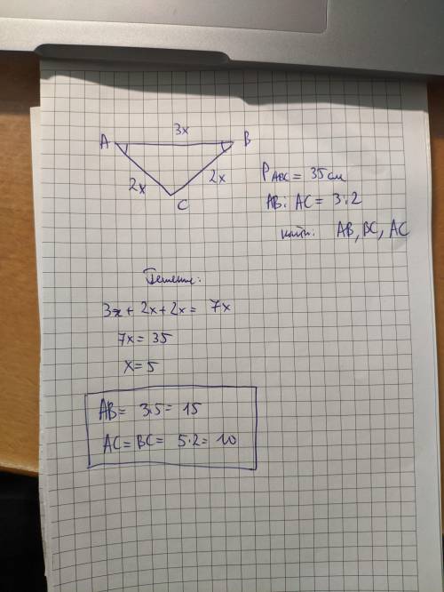 1) Дано: Pabc=35смAB : AC = 3:2Найти: AB,BC,AC ​2)