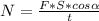 N = \frac{F*S*cos\alpha }{t}