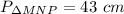 P_{ \Delta MNP }= 43 ~cm