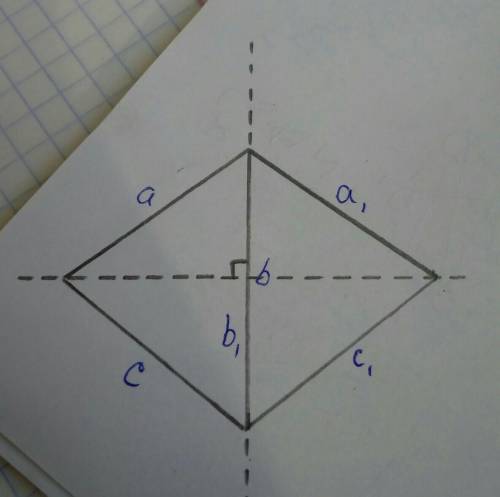 Построить треугольник a1b1c1 симметричный треугольнику abc относительно прямой , содержащей сторону