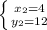 \left \{ {{x_{2} =4} \atop {y_{2} =12}} \right.