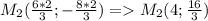 M_{2}(\frac{6 * 2}{3}; -\frac{8 * 2}{3} ) = M_{2}(4;\frac{16}{3} )