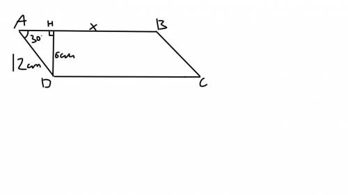 параллелограмм ,AD=12см ,‹А = 30°, площадь параллелограмма равна 36см^2 . Найдите AB​ очень