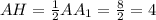 AH=\frac{1}{2}AA_1=\frac{8}{2}=4