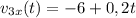 v_{3x}(t) = -6 + 0,2t