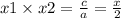 x1 \times x2 = \frac{c}{a} = \frac{x}{2}