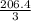 \frac{206.4}{3}