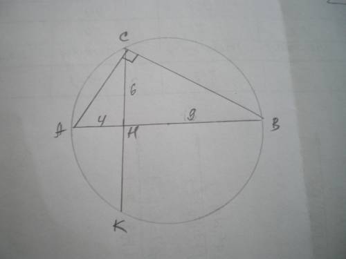 Хорда перпендикулярна диаметру и делит его на отрезки 9 см и 4 см. Определи длину хорды. ответ: длин