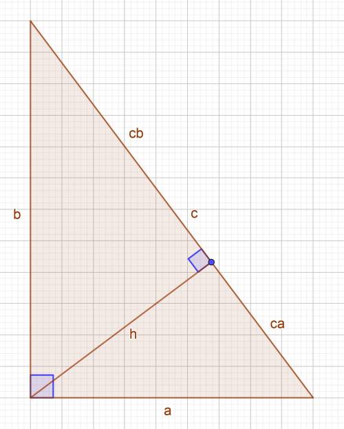 Катеты прямоугольного треугольника равны 9 и 12см. Найти гипотенузу треугольника, длину высоты опуще