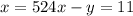 x=524x-y=11\\