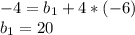 -4=b_1+4*(-6)\\b_1=20