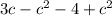 3c - c^{2} - 4 + c^{2}