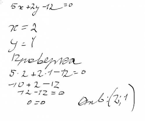 Узнай, будет ли пара чисел (5; 6) решением уравнения 5х +2y - 12 =0ответ:пара чисел (5; — 6)о являет