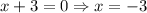 x+3=0\Rightarrow x=-3